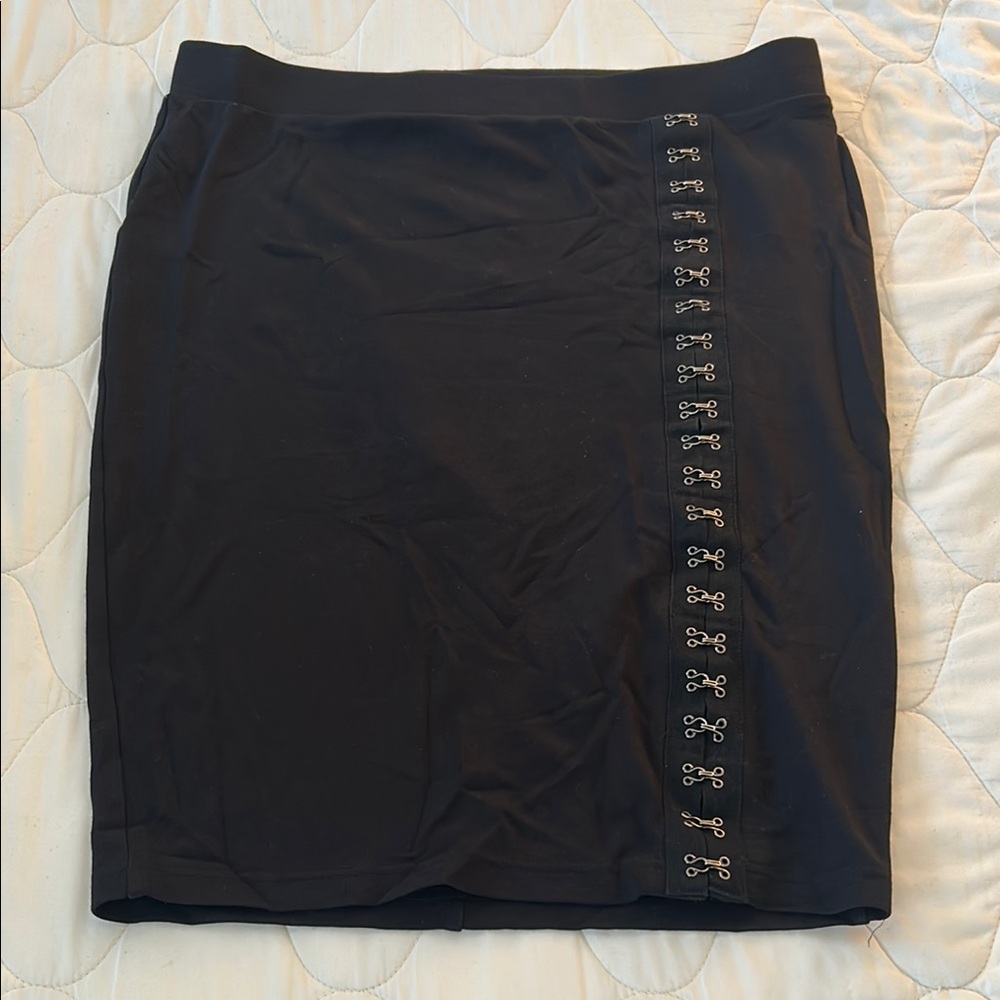 Torrid Elegant Black Pencil Skirt with Hook Eyelet Detailing